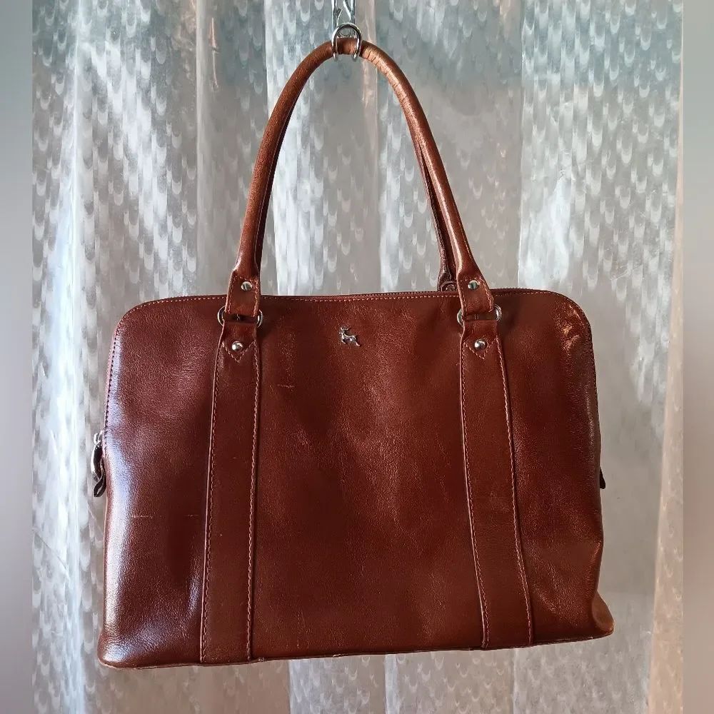Ashwood Brown Leather Handbag Purse Grab Tote Smart Shoulder Large